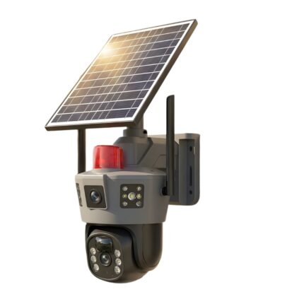 Dual Lens 4G Solar CCTV Camera with siren