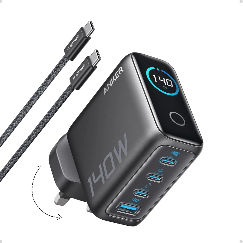Anker Fast Charger (140W, 4, Port, PD 3.1), 140W Output, USB-C