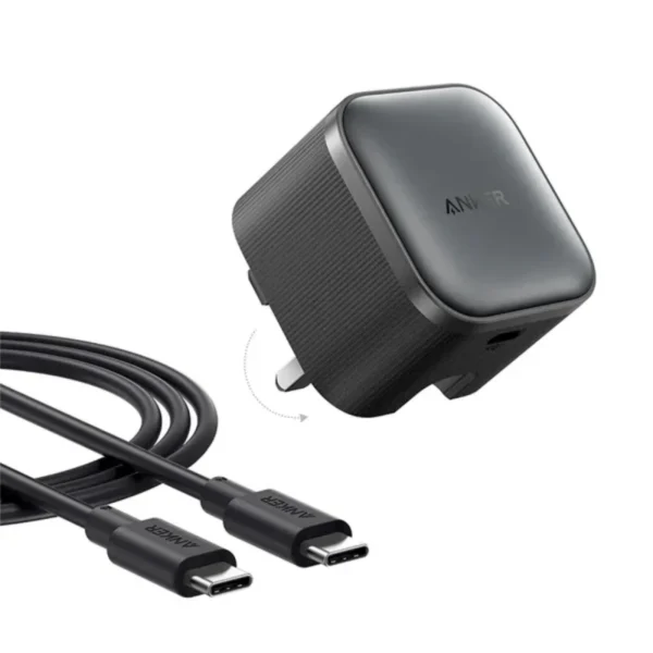 Anker Nano Charger (45W) with USB, C to USB, C Cable, 45W Output, USB-C, Smart Display
