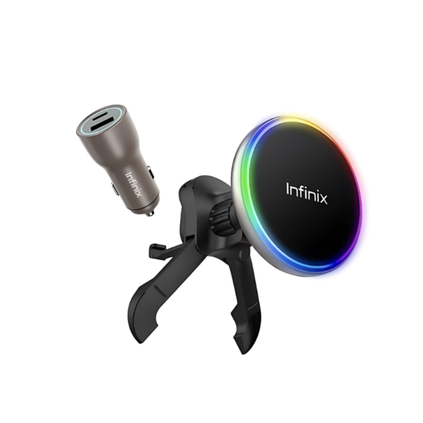 Infinix 20W Magnetic Wireless Fast Car Charger, XMC02, 20W Output, USB-C