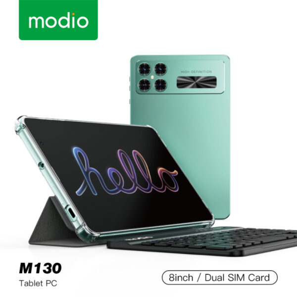 Modio M130 Tablet – 8GB RAM, 8 inches OS: Android 13 Type: IPS LCD Prima, 13MP primary camera allow you to captur