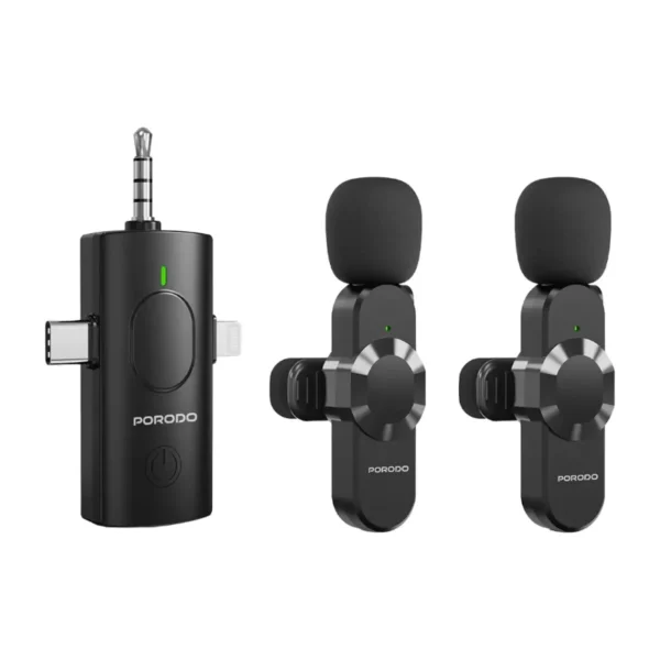 Porodo Audix Elite 3 In 1 Lavalier Microphone, 10W, 40 mAh
