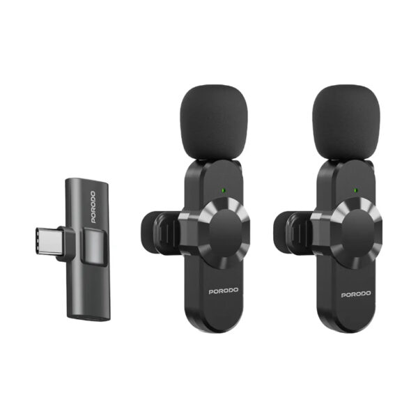 Porodo Audix Pro Lavalier Dual Microphone, 10W, 40mAh