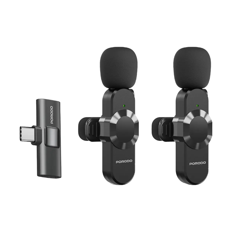 Porodo Audix Pro Lavalier Dual Microphone, 10W, 40mAh