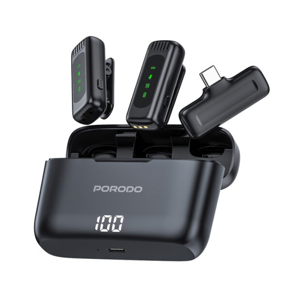 Porodo Lavalier Double Microphone, 300mAh