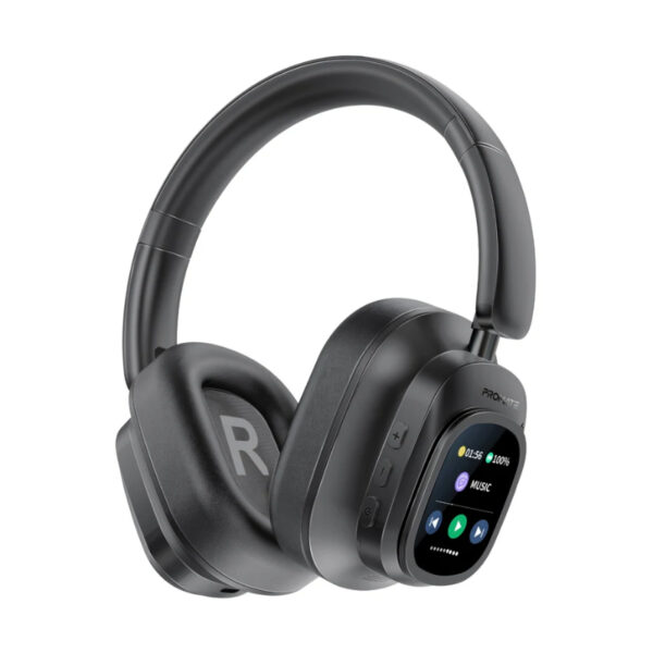 Promate VuTune Hybrid ANC Wireless Headphones, Transparency Mode, 30-hour Battery Life